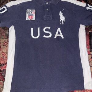Polo Ralph Lauren Patchwork 2011 Big Pony USA #10 Embroidered Custom Fit Polo